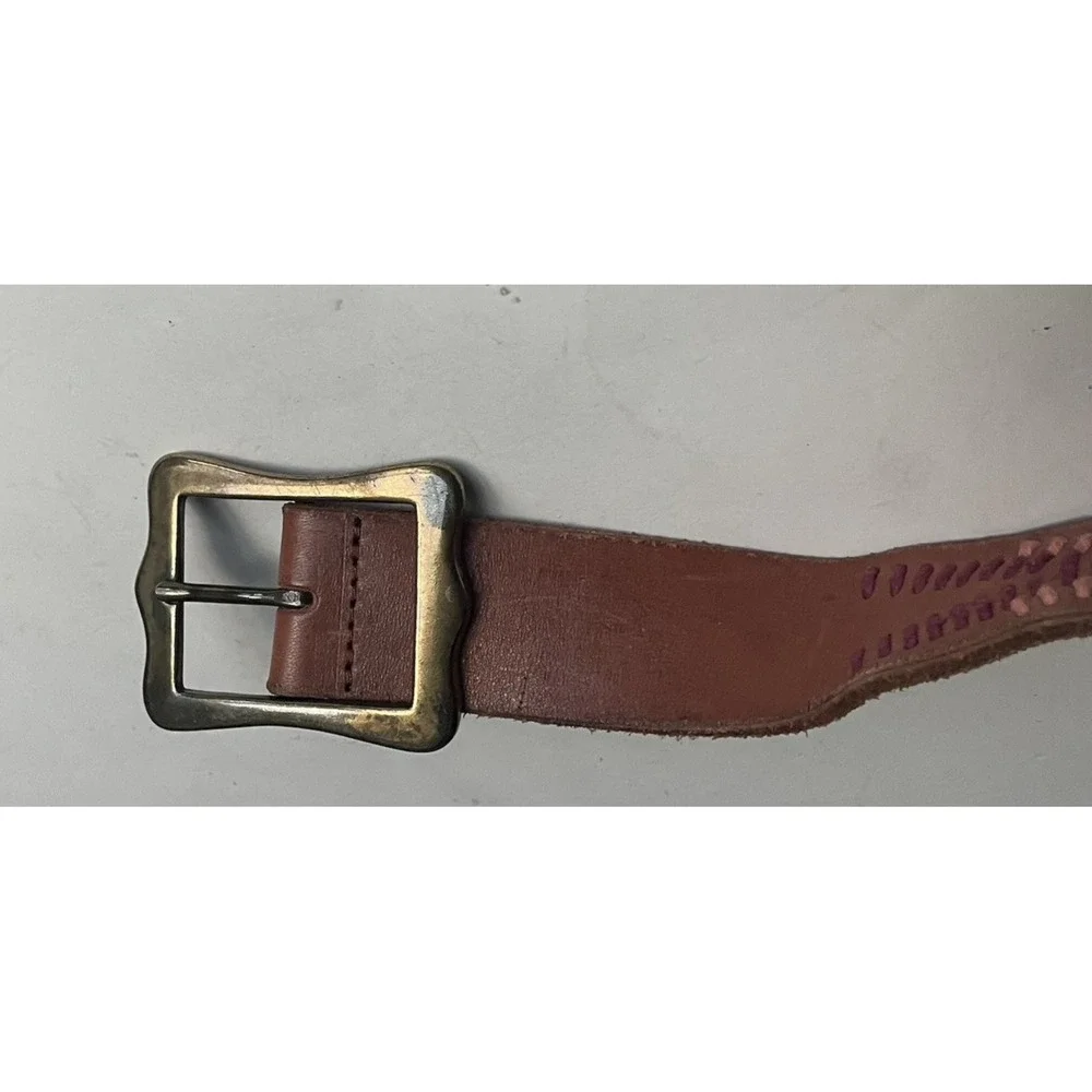 Lucky Brand Leather Belt Stitched Embroidery Size‎ L